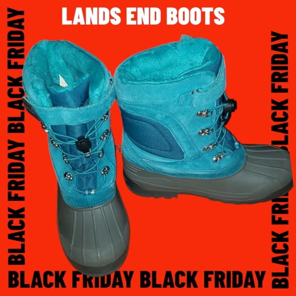 EUC Lands End winter boots! Blue/gray size 7 women's - Picture 1 of 5